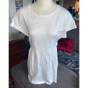 Zara, Sht-slv Basic White Short Dress, Size S
